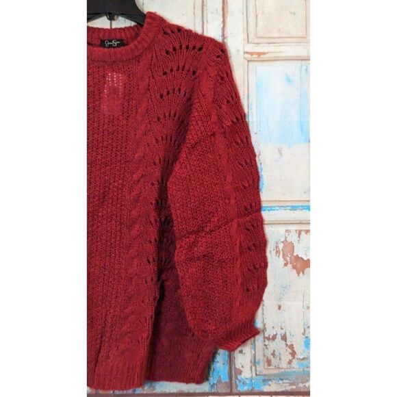 Jessica Simpson Womens Size 2X Red Long Sleeve Crew Neck Pullover Sweater Soft - Picture 4 of 8